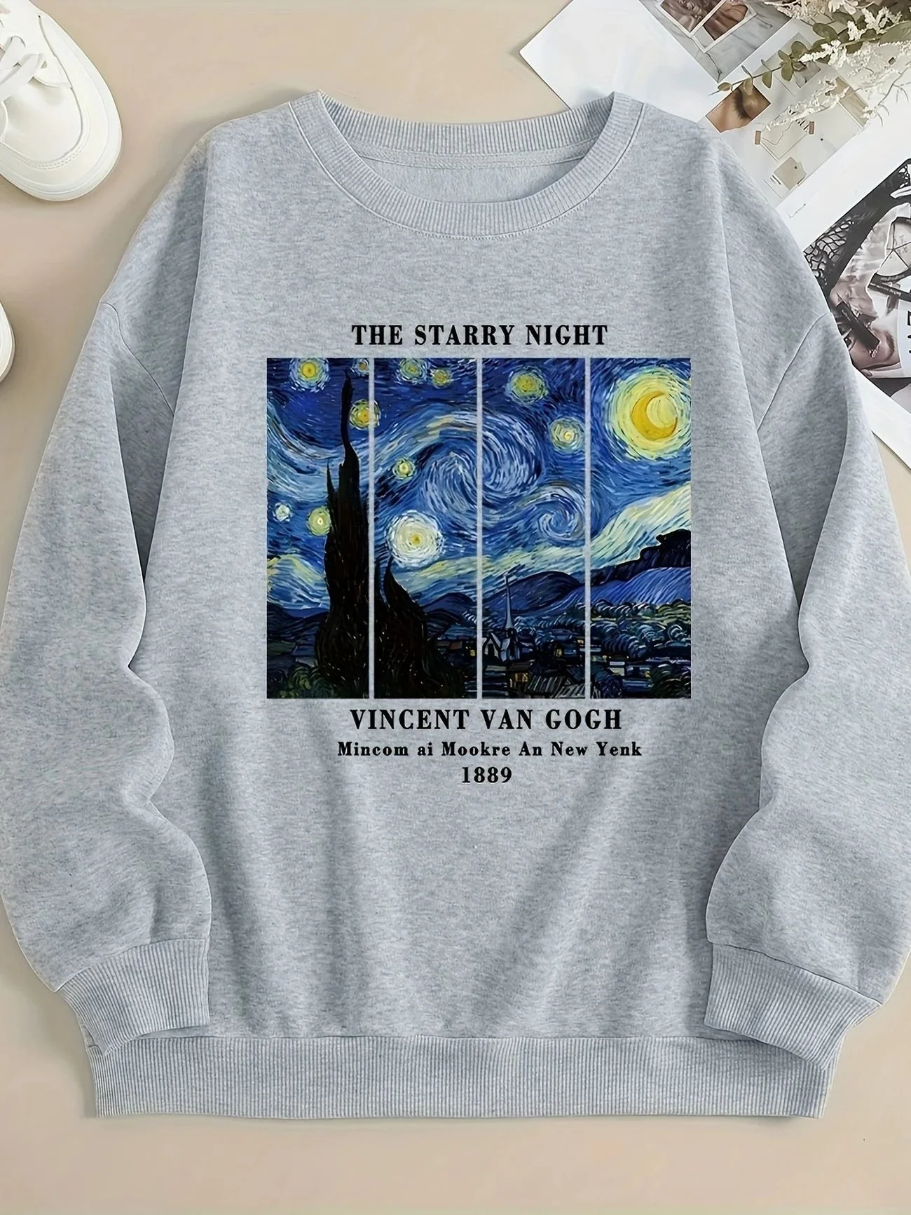 Damen Sweatshirt mit künstlerischem Van Gogh Motiv und modernem Druck - Image 5