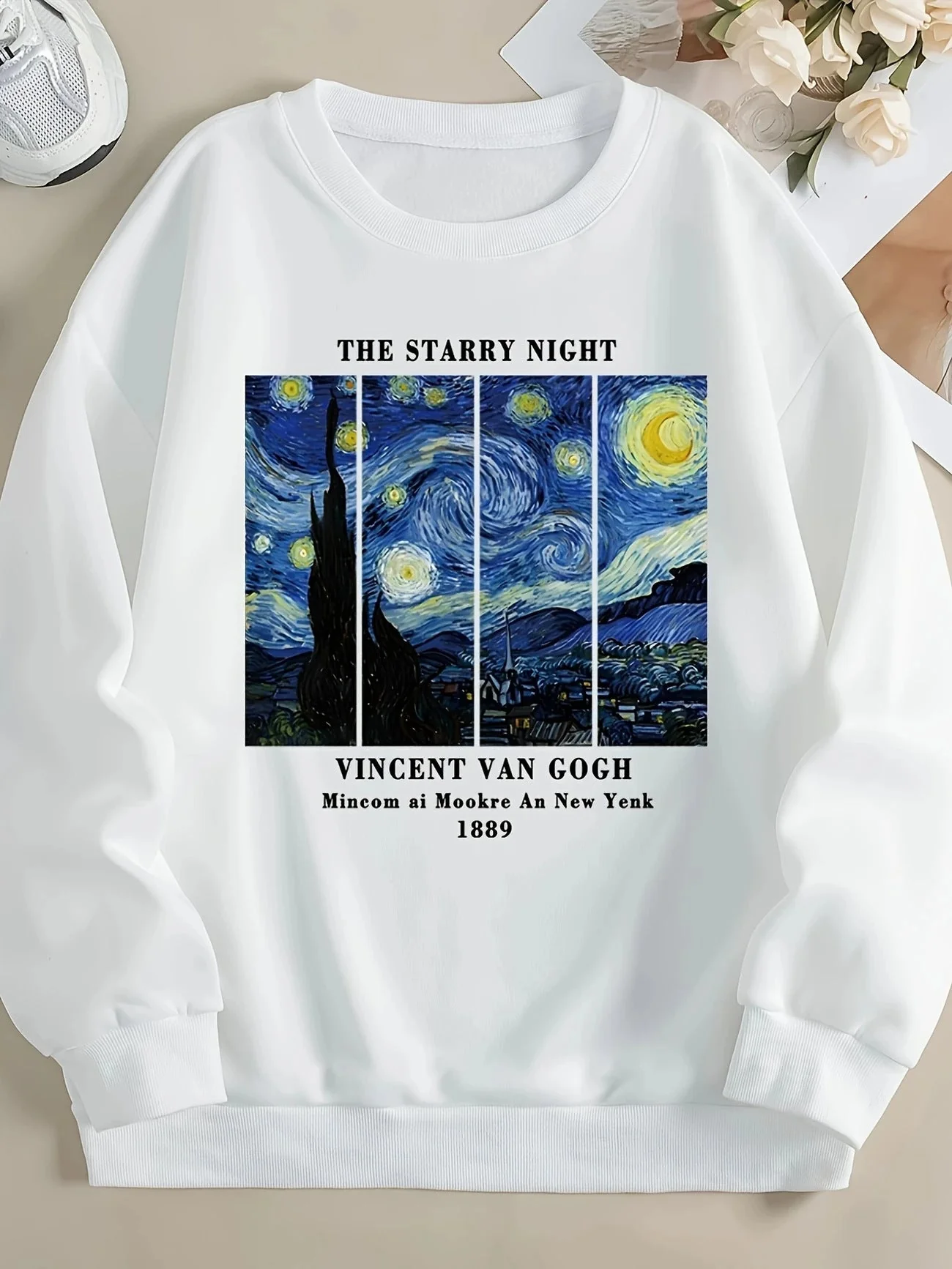 Damen Sweatshirt mit künstlerischem Van Gogh Motiv und modernem Druck - Image 6