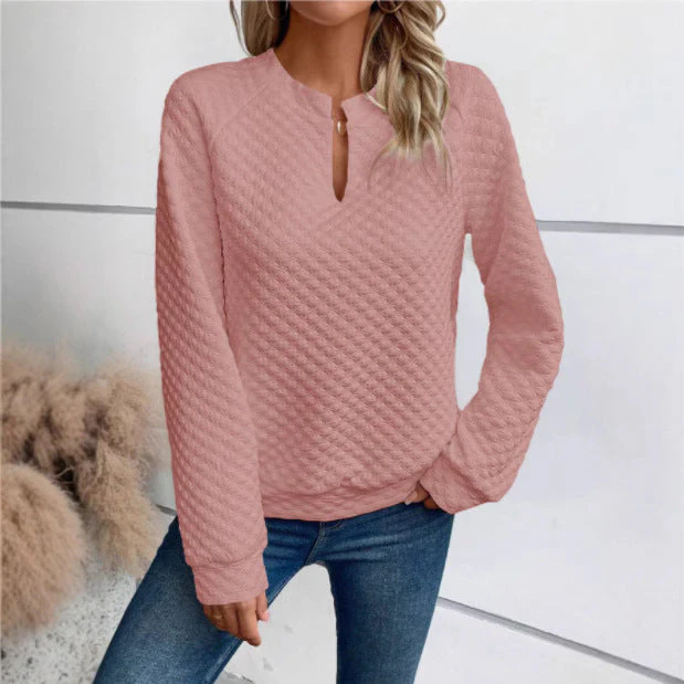 Damen Sweatshirt mit strukturiertem Steppdesign und modischem Ausschnitt - Image 2