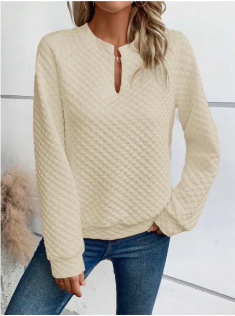 Damen Sweatshirt mit strukturiertem Steppdesign und modischem Ausschnitt - Image 8