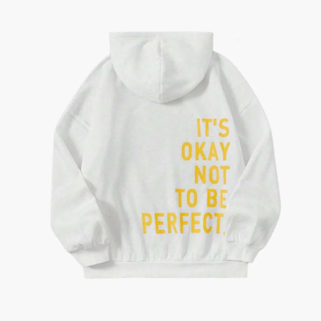 Damen Text Print Hoodie mit Kordelkapuze - Image 7
