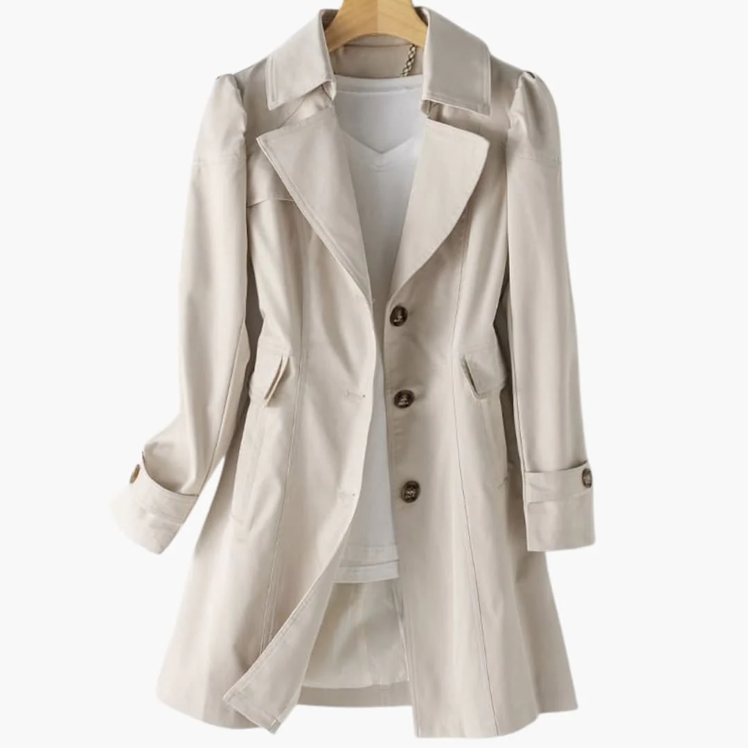 Damen Trenchcoat mit doppelt-knöpfigem Verschluss und verstellbarer Taille - Image 4