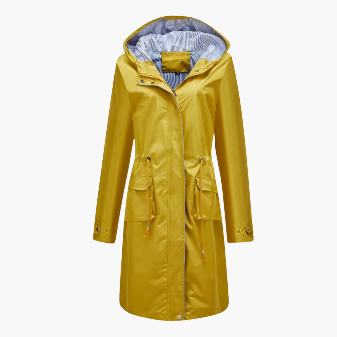 Damen Trenchcoat mit Kapuze und Fronttaschen