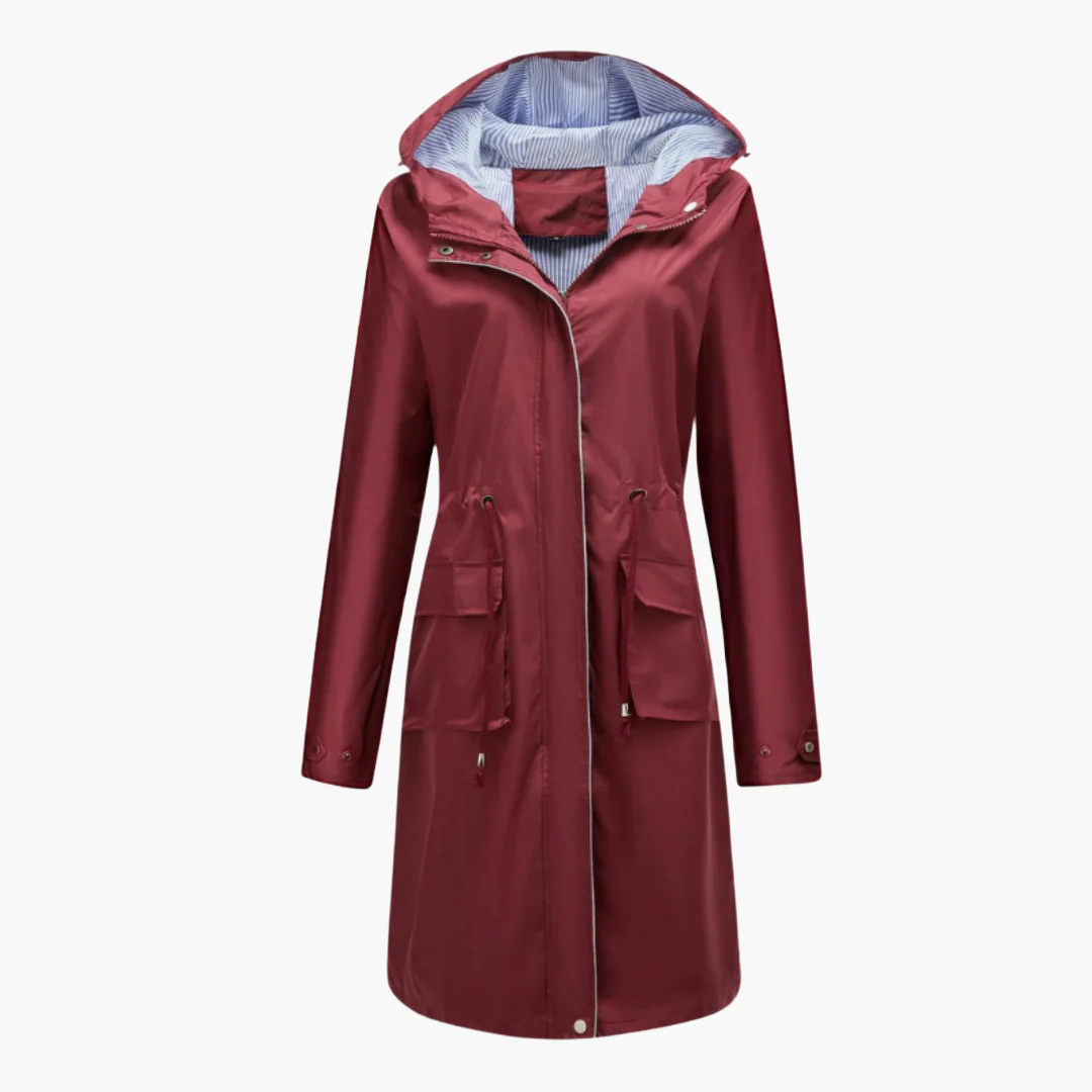 Damen Trenchcoat mit Kapuze und Fronttaschen - Image 4