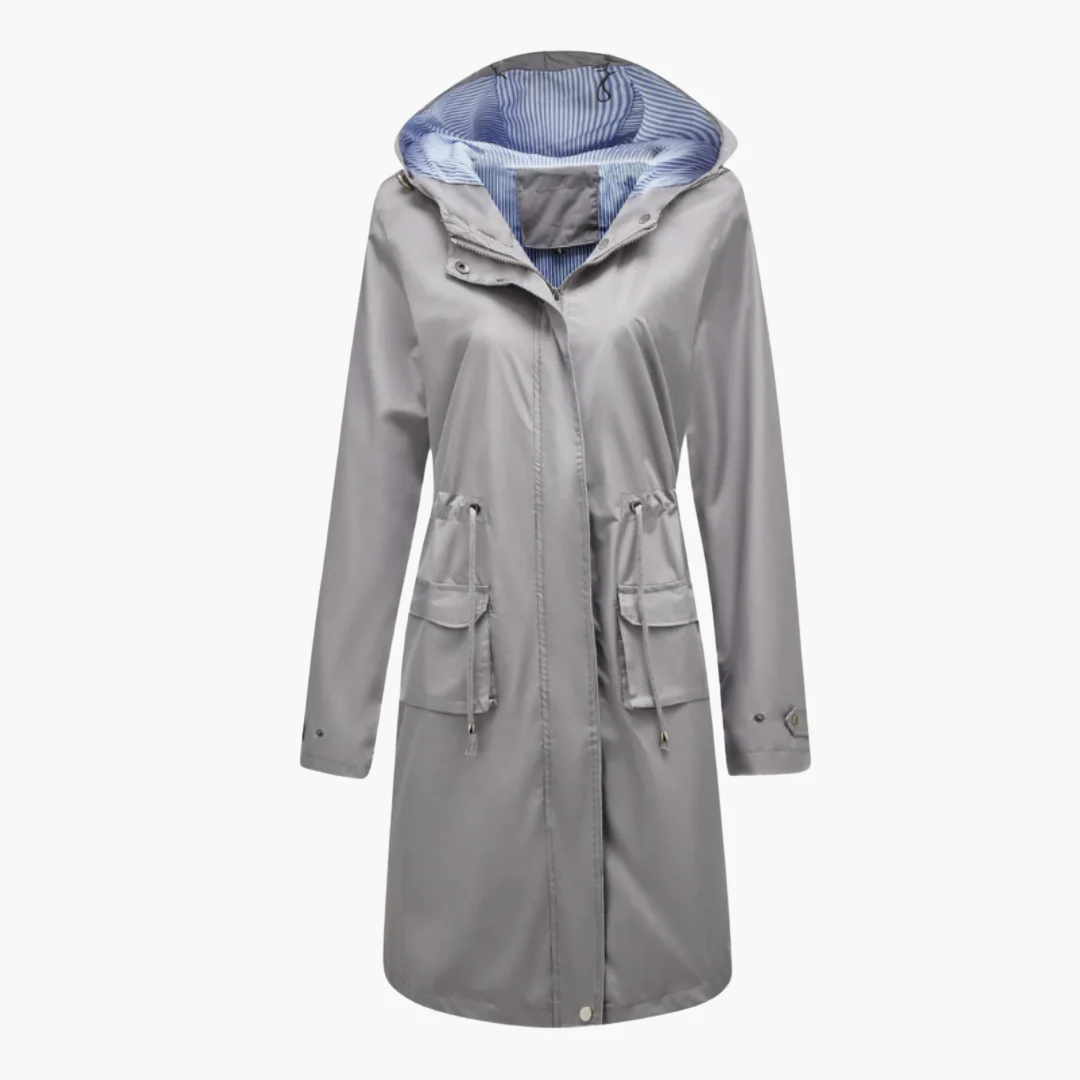 Damen Trenchcoat mit Kapuze und Fronttaschen - Image 5