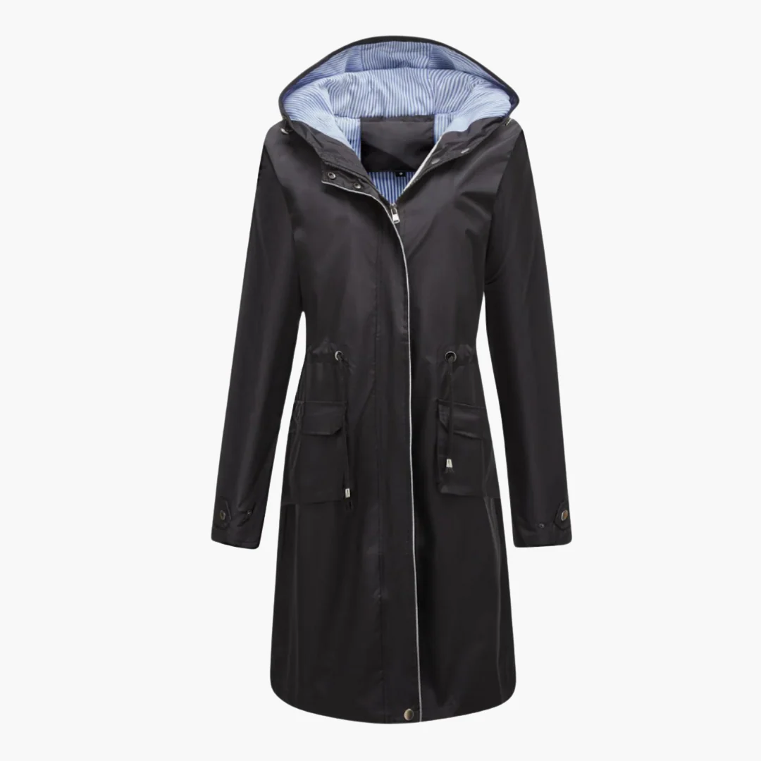 Damen Trenchcoat mit Kapuze und Fronttaschen - Image 6
