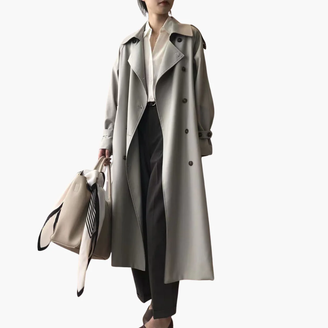 Damen Trenchcoat mit Reverskragen und Doppelknöpfen - Image 2