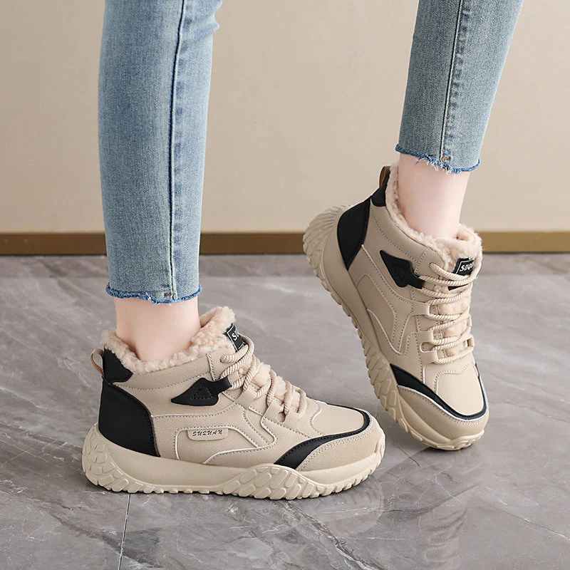 Damen trendige High-Top Sneakers mit weichem Fleece-Futter und rutschfester Laufsohle - Image 3