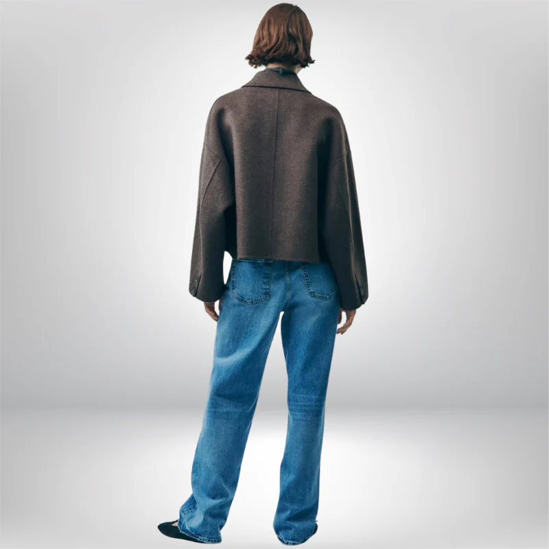 Damen Übergangsjacke Kurz Mantel | Oversized Elegant - Image 2
