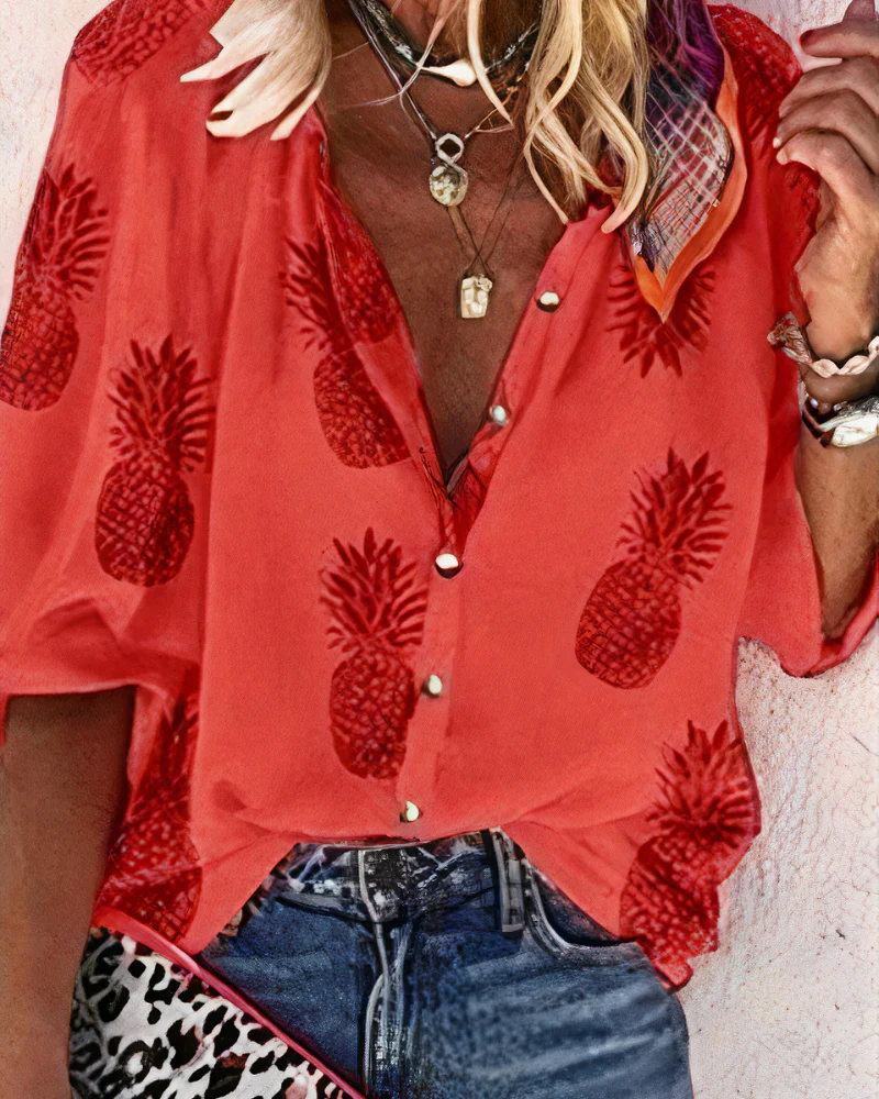 Damen Vintage bunte Bluse | Bedrucken - Image 2
