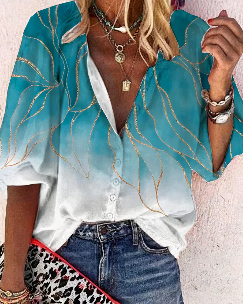 Damen Vintage bunte Bluse | Bedrucken - Image 4