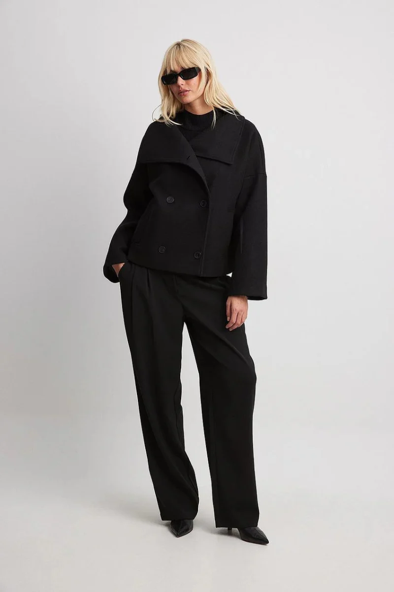 Damen Vintage-Doppelreiher-Mantel | Kurz