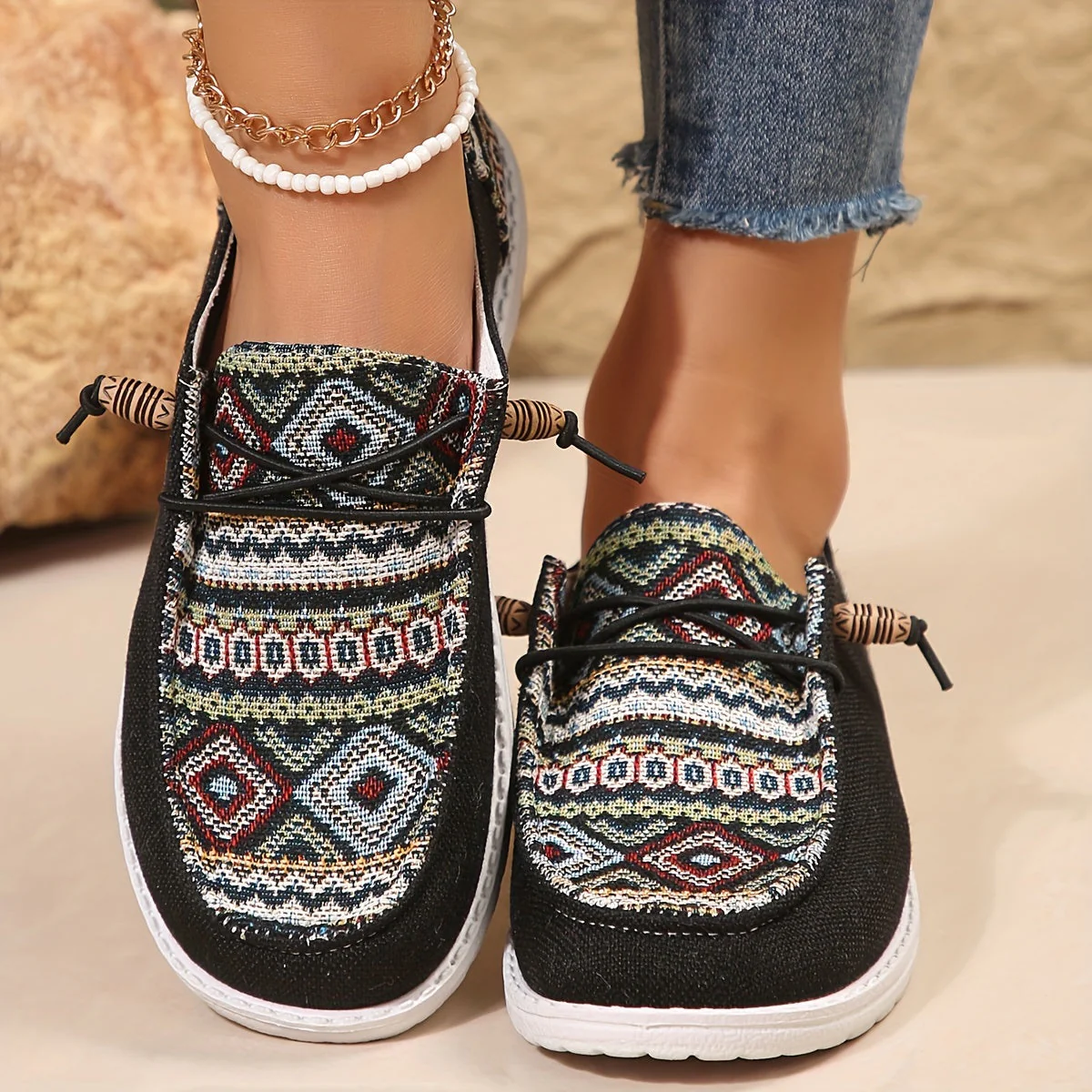 Damen Vintage Geometrische Schuhe - Image 3