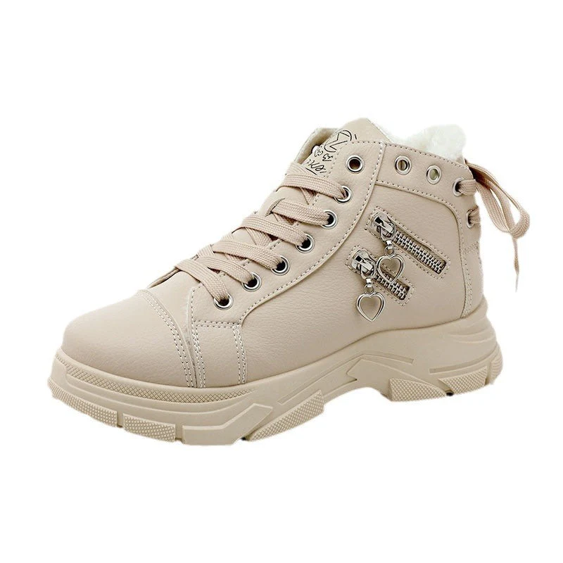 Damen warme High-Top Sneakers mit flauschigem Innenfutter und modischem Design - Image 4