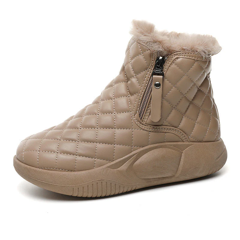 Damen warme Winterstiefel mit modischer Steppung und praktischem Reißverschluss - Image 4