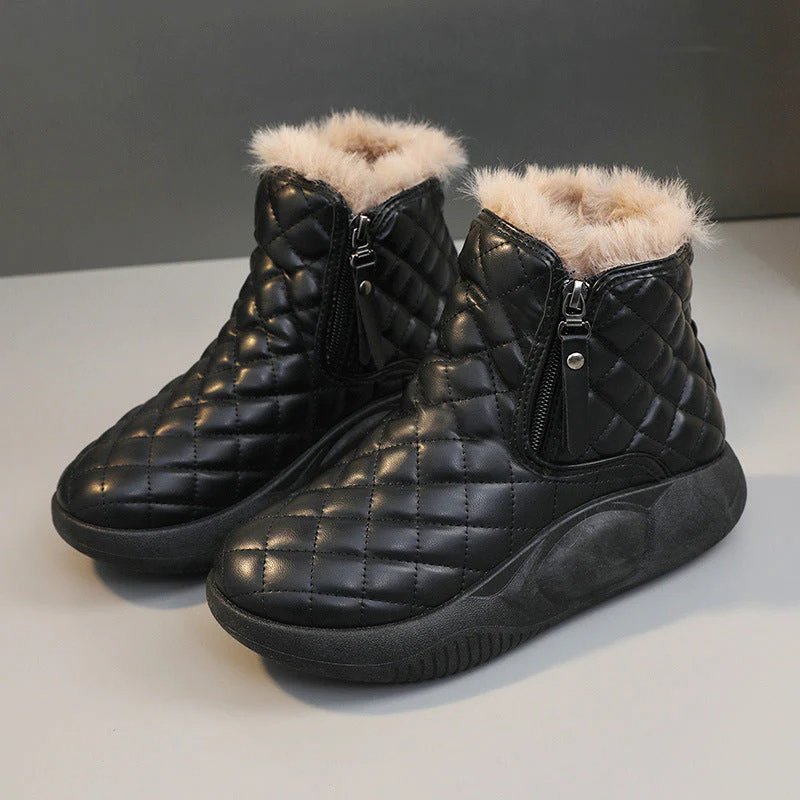 Damen warme Winterstiefel mit modischer Steppung und praktischem Reißverschluss - Image 6
