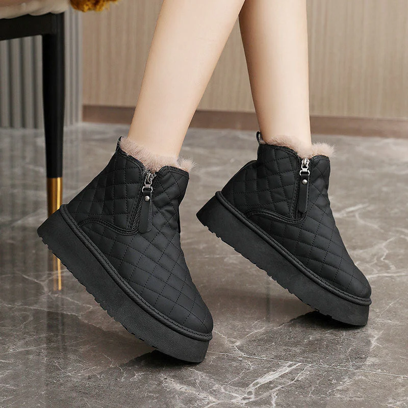 Damen Warmgefütterte Ankle Boots mit innovativem Reißverschluss - Image 2