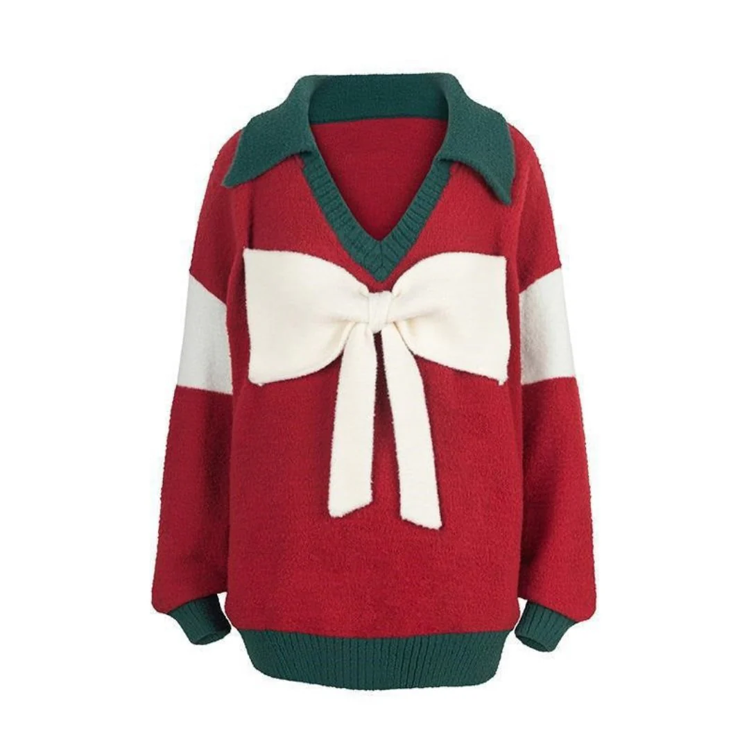 Damen Weihnachtspullover Gemütlich Warm Acrylmischung - Image 2