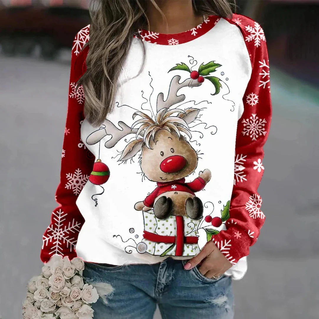 Damen Weihnachtspullover Gemütlich Warm Weiches Mischgewebe - Image 3