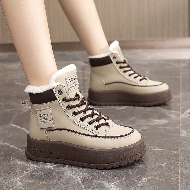 Damen Winter Boots mit dickem Fleece-Futter und rutschfester Sohle