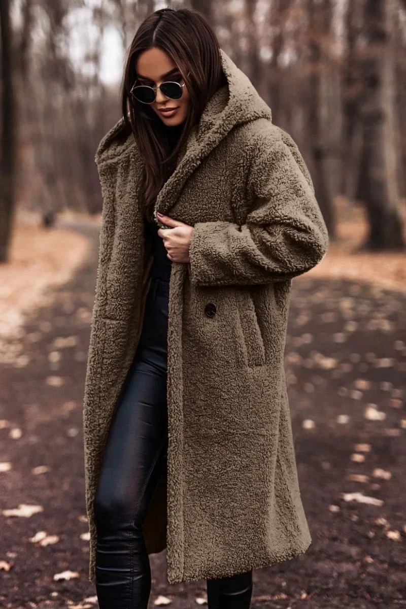 Damen Winter Kapuze Weich Langer Mantel | Warme - Image 10