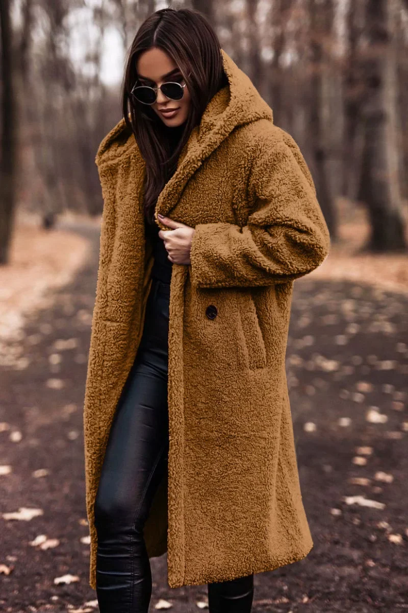 Damen Winter Kapuze Weich Langer Mantel | Warme - Image 2