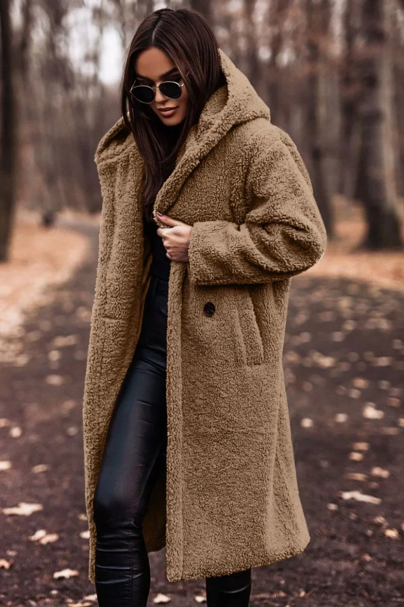 Damen Winter Kapuze Weich Langer Mantel | Warme - Image 4