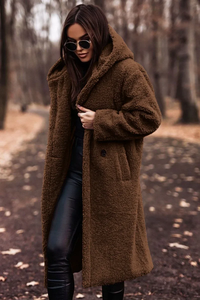 Damen Winter Kapuze Weich Langer Mantel | Warme - Image 6