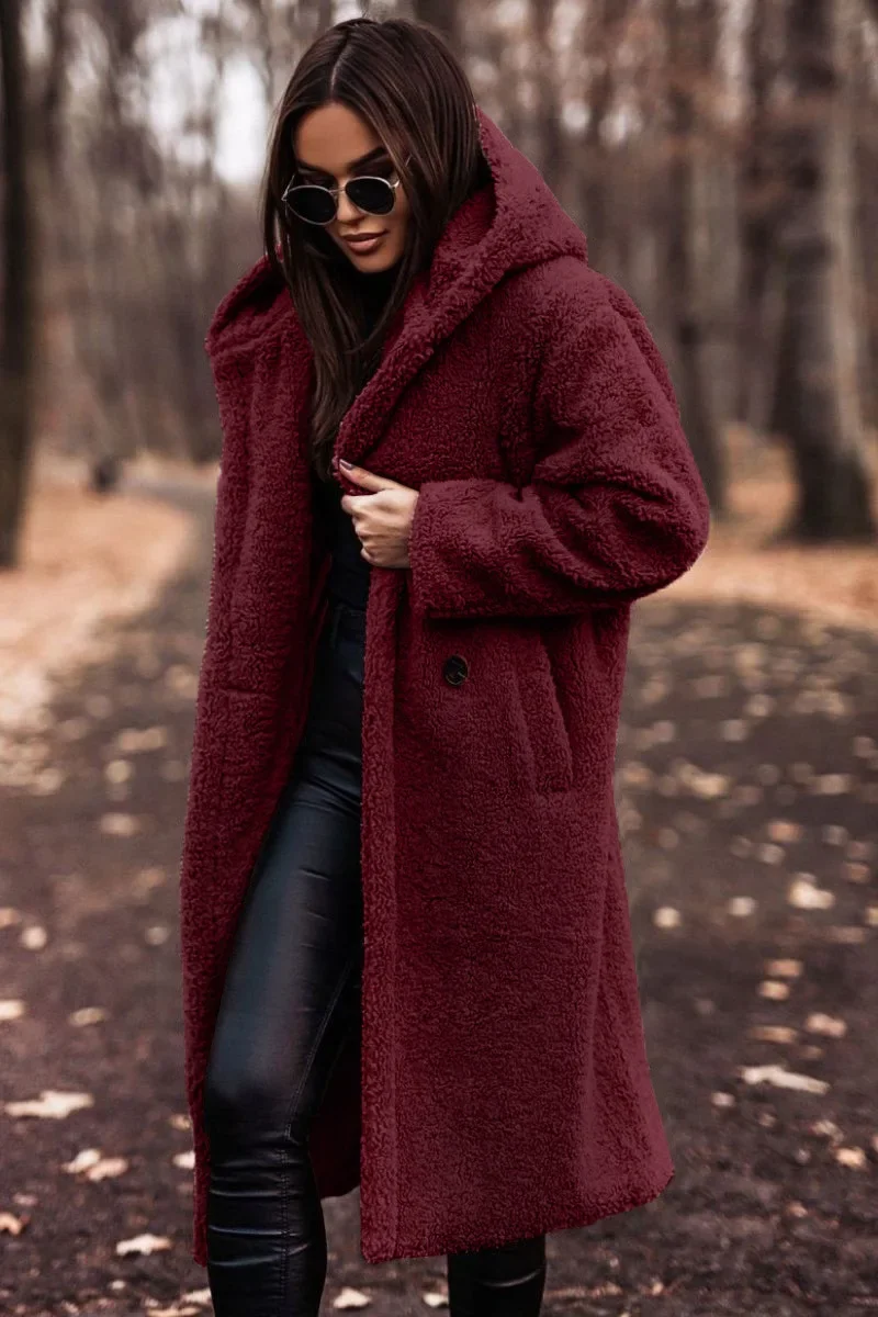 Damen Winter Kapuze Weich Langer Mantel | Warme - Image 7