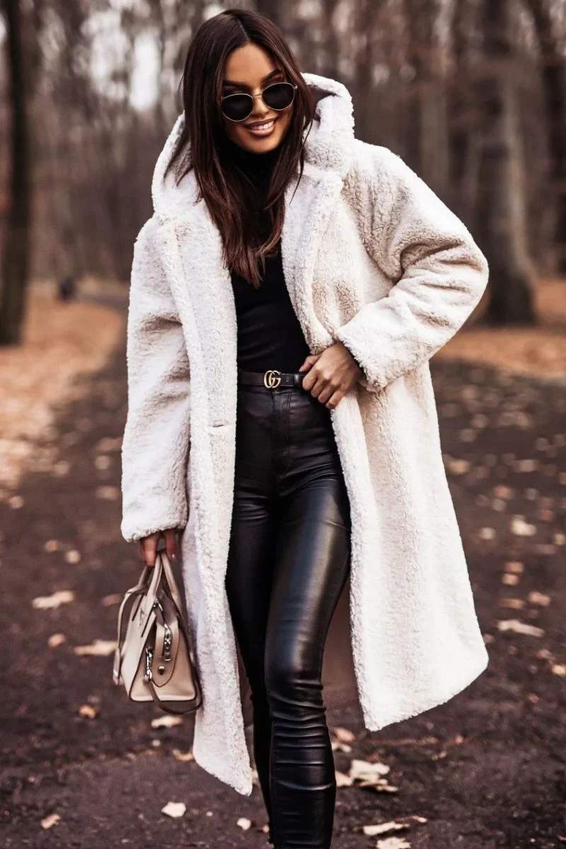 Damen Winter Kapuze Weich Langer Mantel | Warme - Image 9