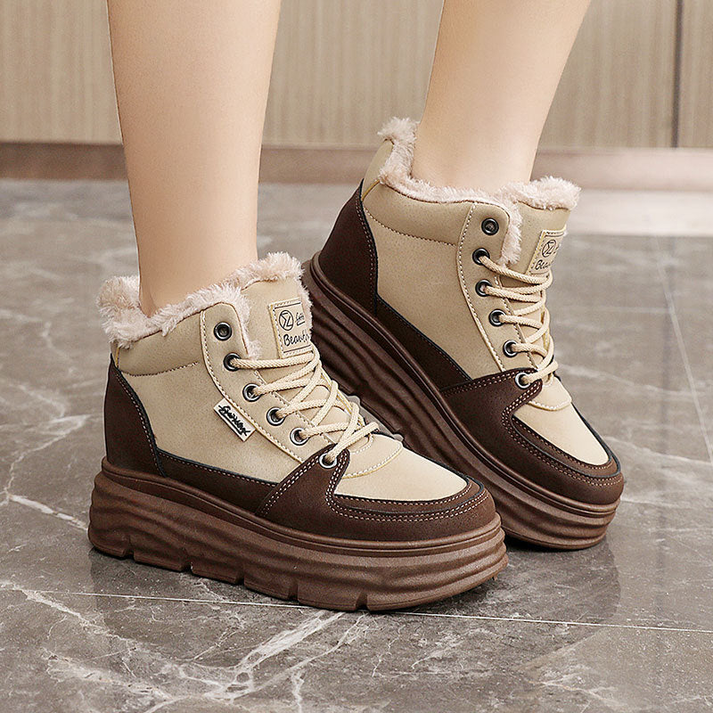 Damen Winter Sneaker mit flauschigem Innenfutter und modischer Plateau-Sohle - Image 2