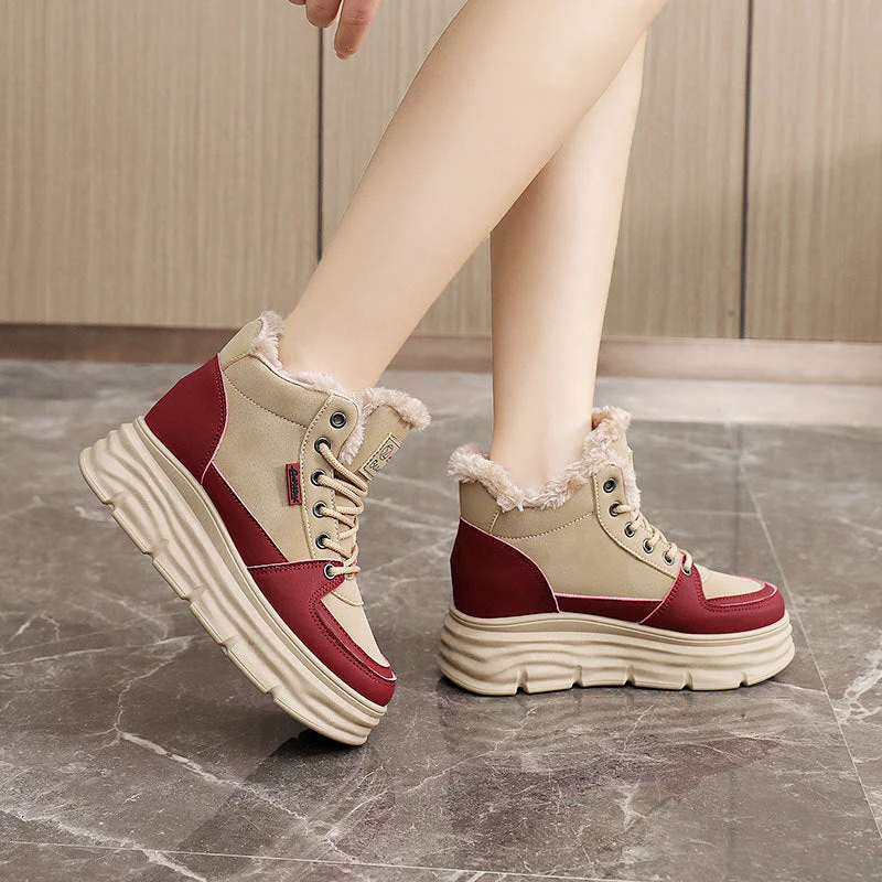 Damen Winter Sneaker mit flauschigem Innenfutter und modischer Plateau-Sohle - Image 3