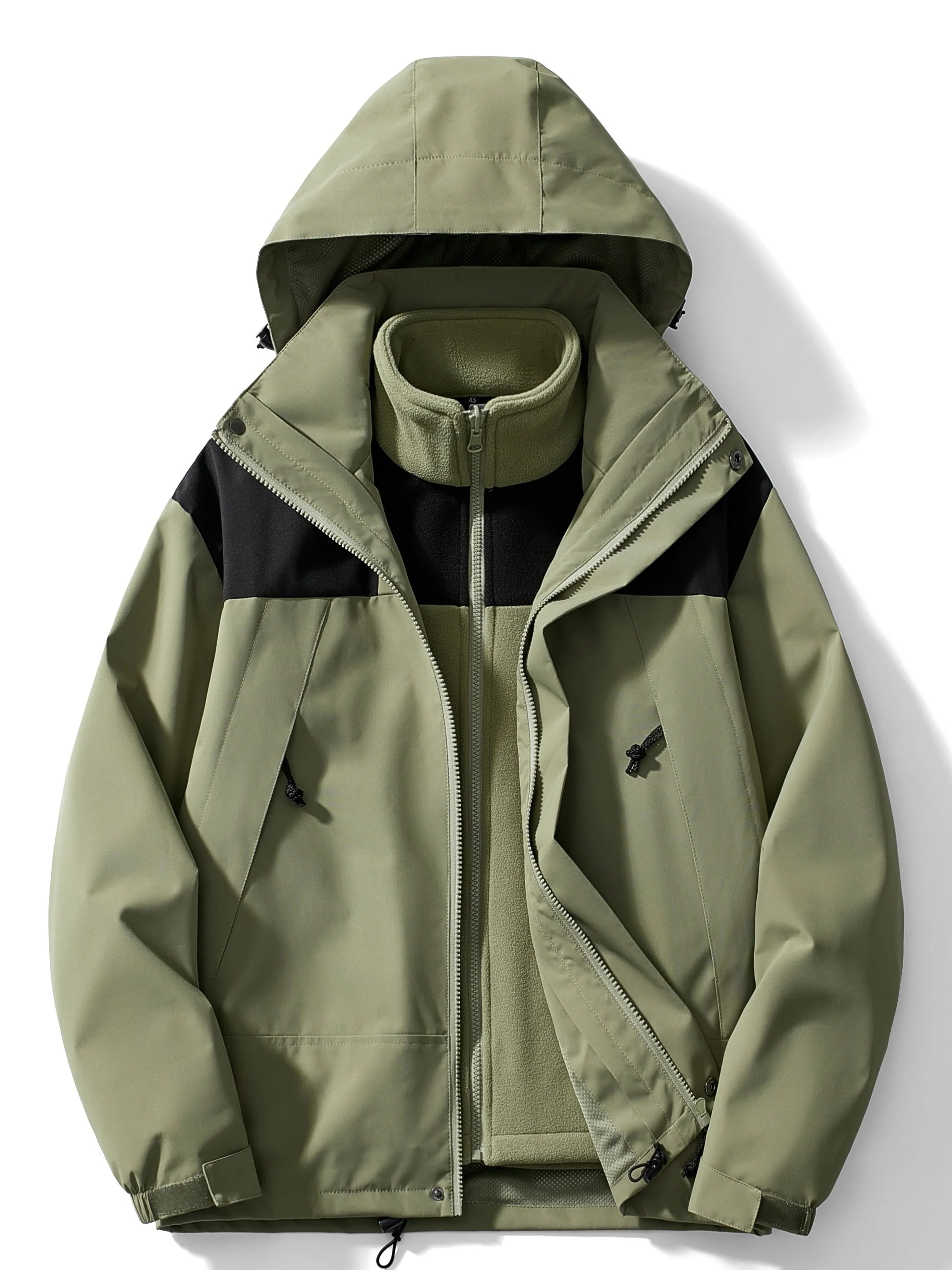 Damen Winterjacke Fleece 3-in-1 mit Kapuze