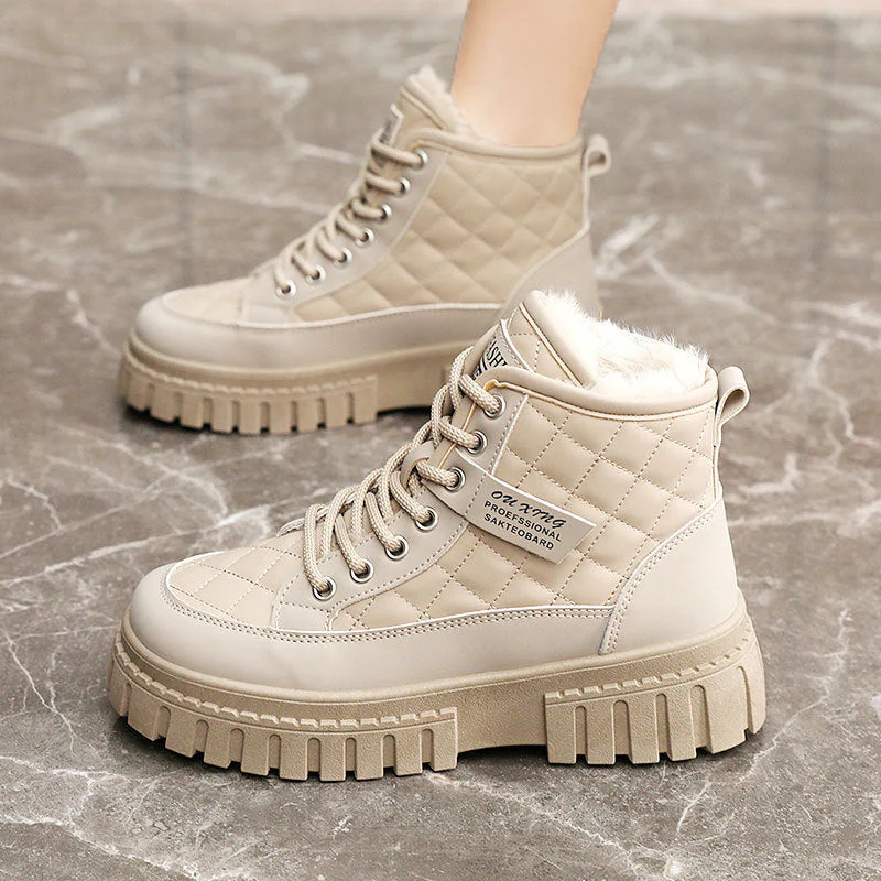 Damen Winterliche High-Top Boots mit kuscheligem Innenfutter und rutschfester Sohle - Image 2