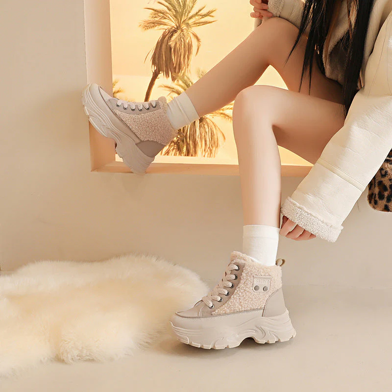 Damen Winterliche High-Top Sneaker mit kuscheligem Fleece-Futter und rutschfester Sohle - Image 2