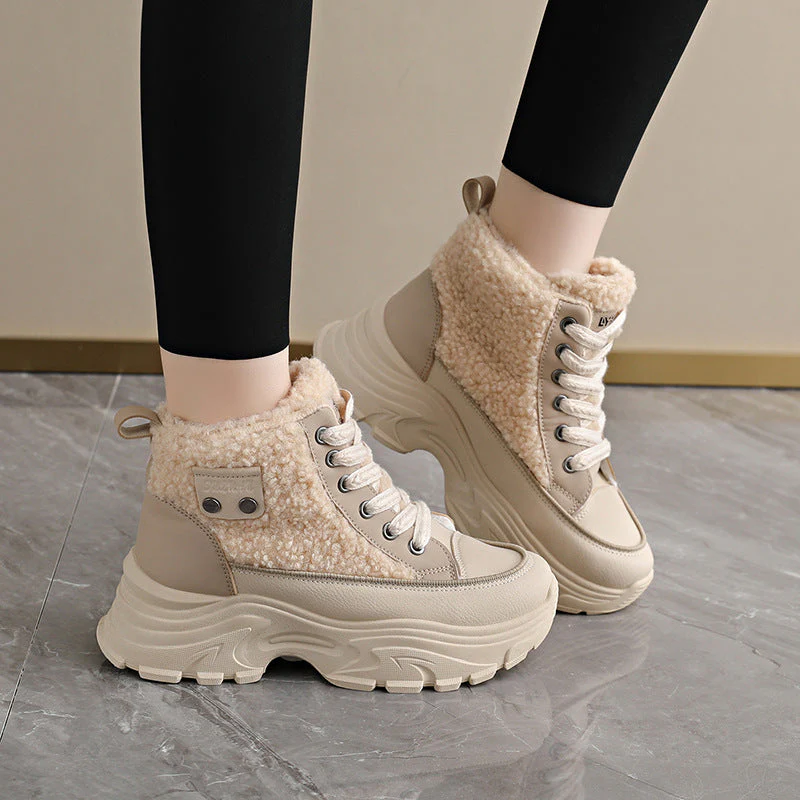 Damen Winterliche High-Top Sneaker mit kuscheligem Fleece-Futter und rutschfester Sohle - Image 3