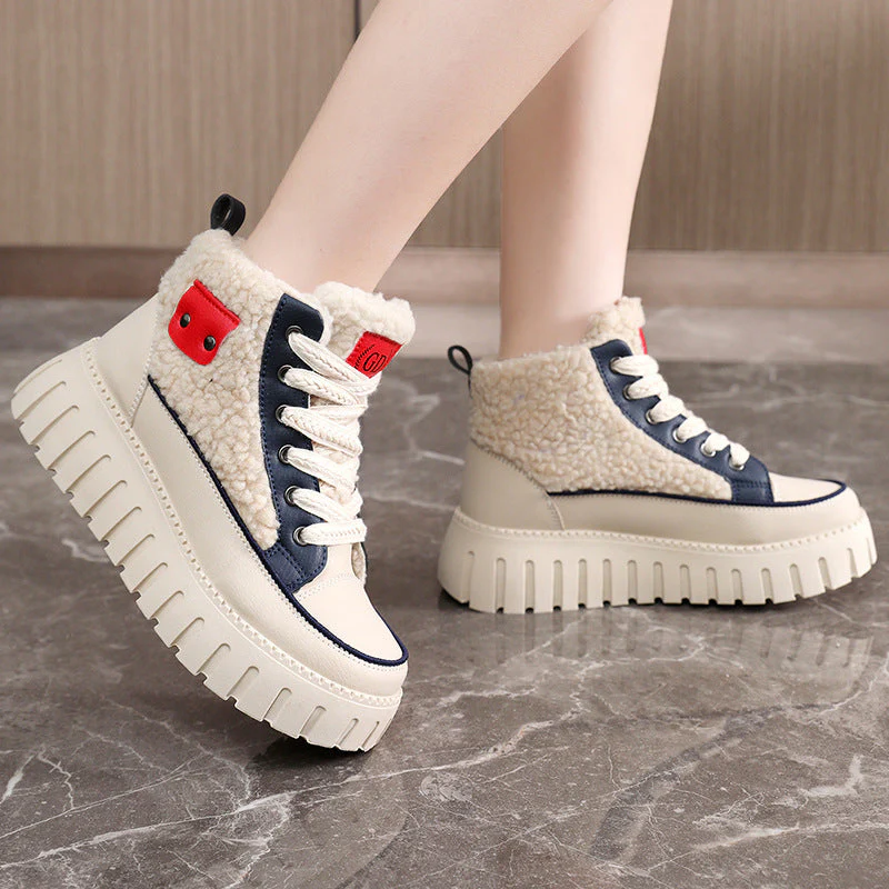 Damen Winterliche High-Top Sneakers mit kuscheligem Innenfutter und modischen Akzenten - Image 2