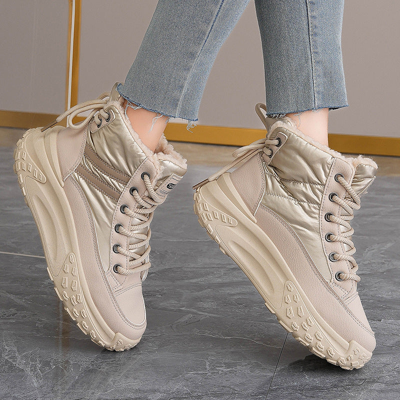Damen Winterliche High-Top Sneakers mit kuscheligem Innenfutter und rutschfester Sohle