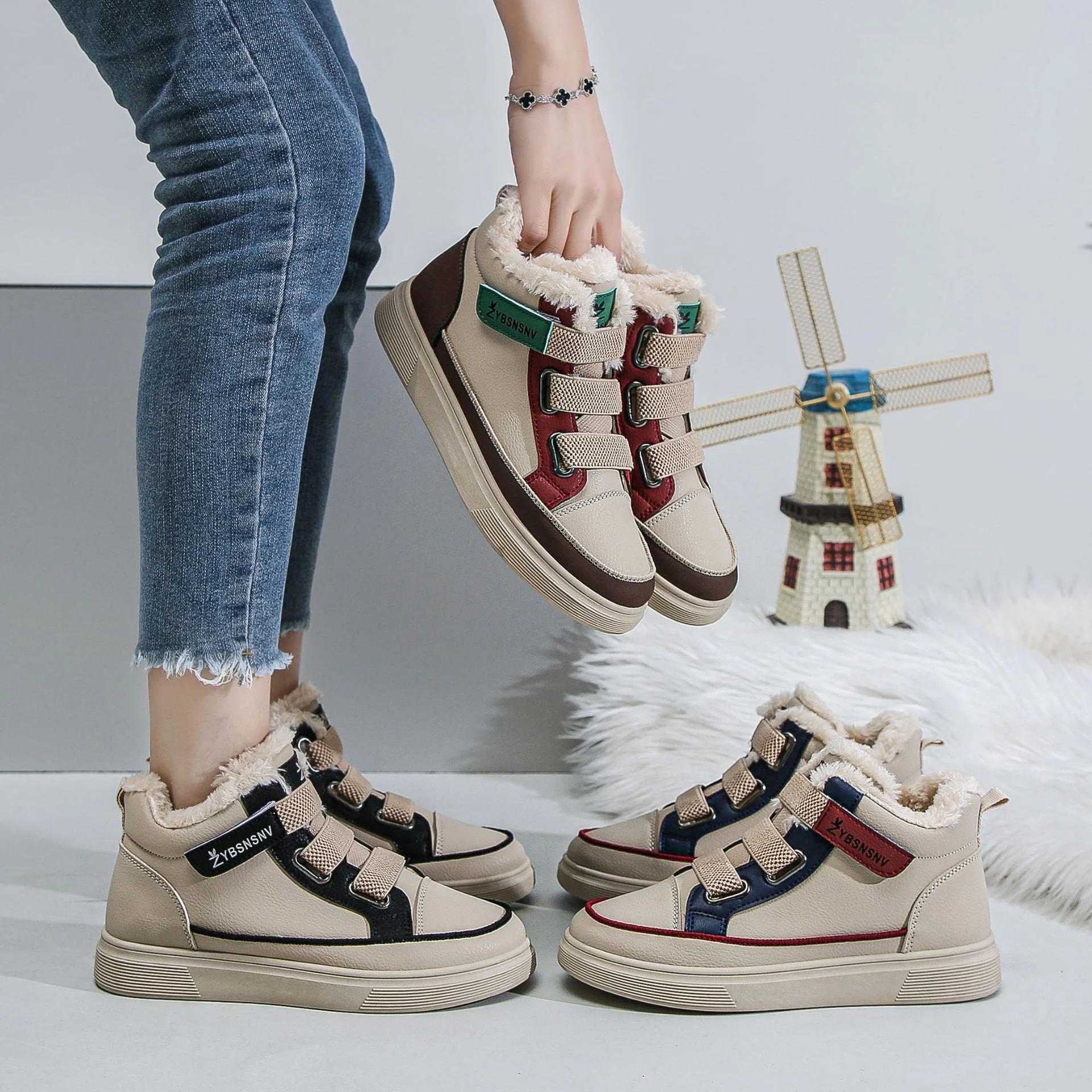 Damen Winterliche Sneaker mit weichem Fleece-Futter und rutschfester Sohle - Image 3