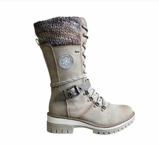 Damen-Winterstiefel mit seitlichem Reißverschluss | Gestrickter Bund - Image 11