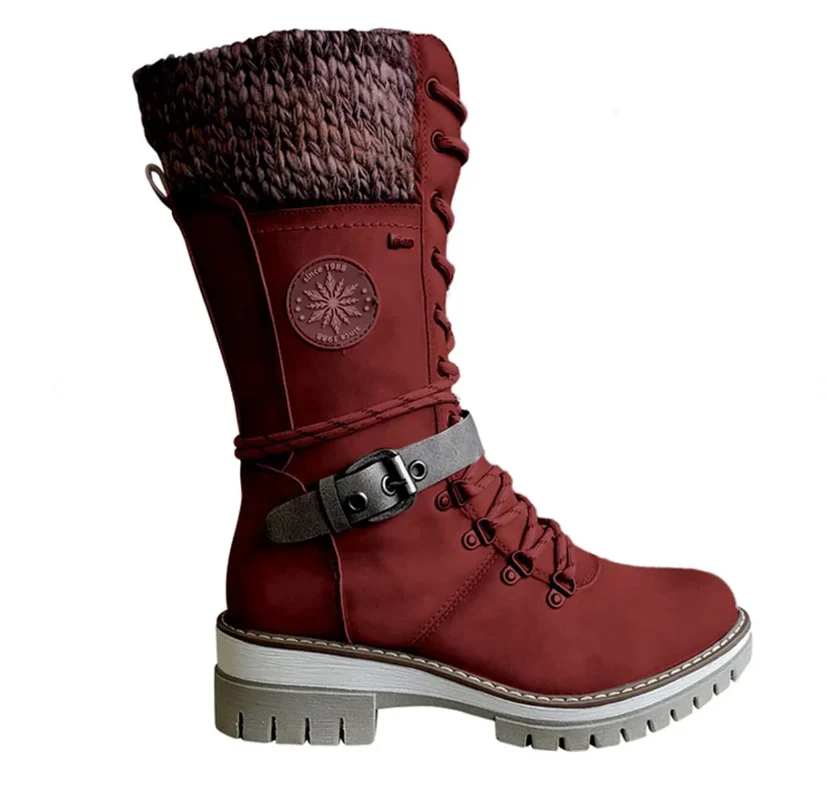 Damen-Winterstiefel mit seitlichem Reißverschluss | Gestrickter Bund - Image 8