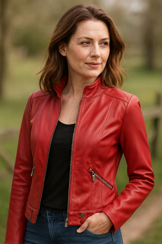 Damenjacke - Elegante Kurzjacke mit Reißverschluss und Taschen für jeden Anlass - Image 4