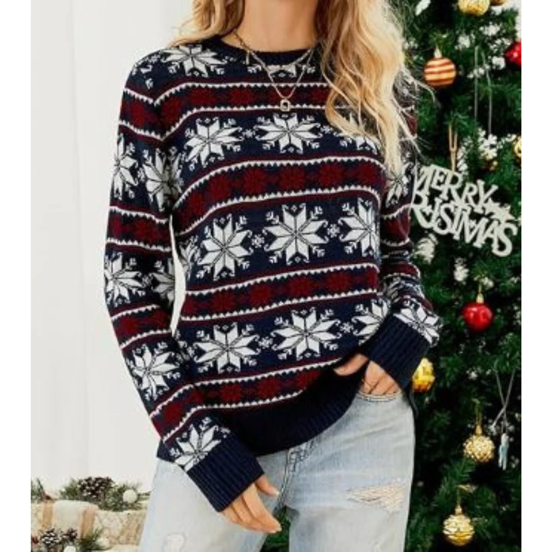 Damenpullover Festlich Warm Strick für Feiertage