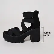 Dana - Schwarze Plateausandalen für Frauen - Image 3