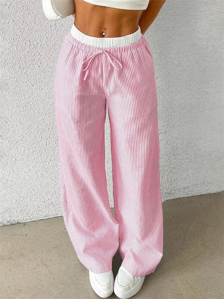 Daphne - Lässige Hose mit weitem Bein - Streifendruck - Image 6