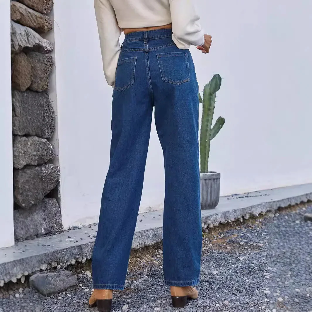 Daria | Dunkel  Mom Jeans mit Hohem Bund - Image 2