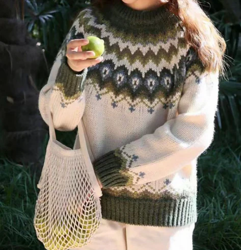 Daria | Hochwertiger Wollpullover mit nordischem Muster - Image 2