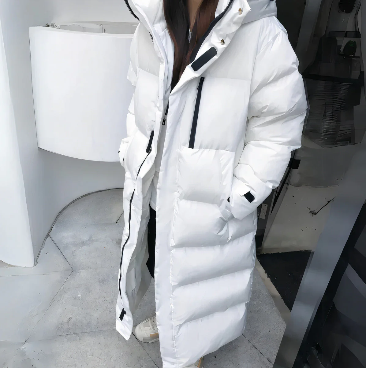 Daunenjacke Damen Lang Mit Kapuze | Winterparka Gefüttert