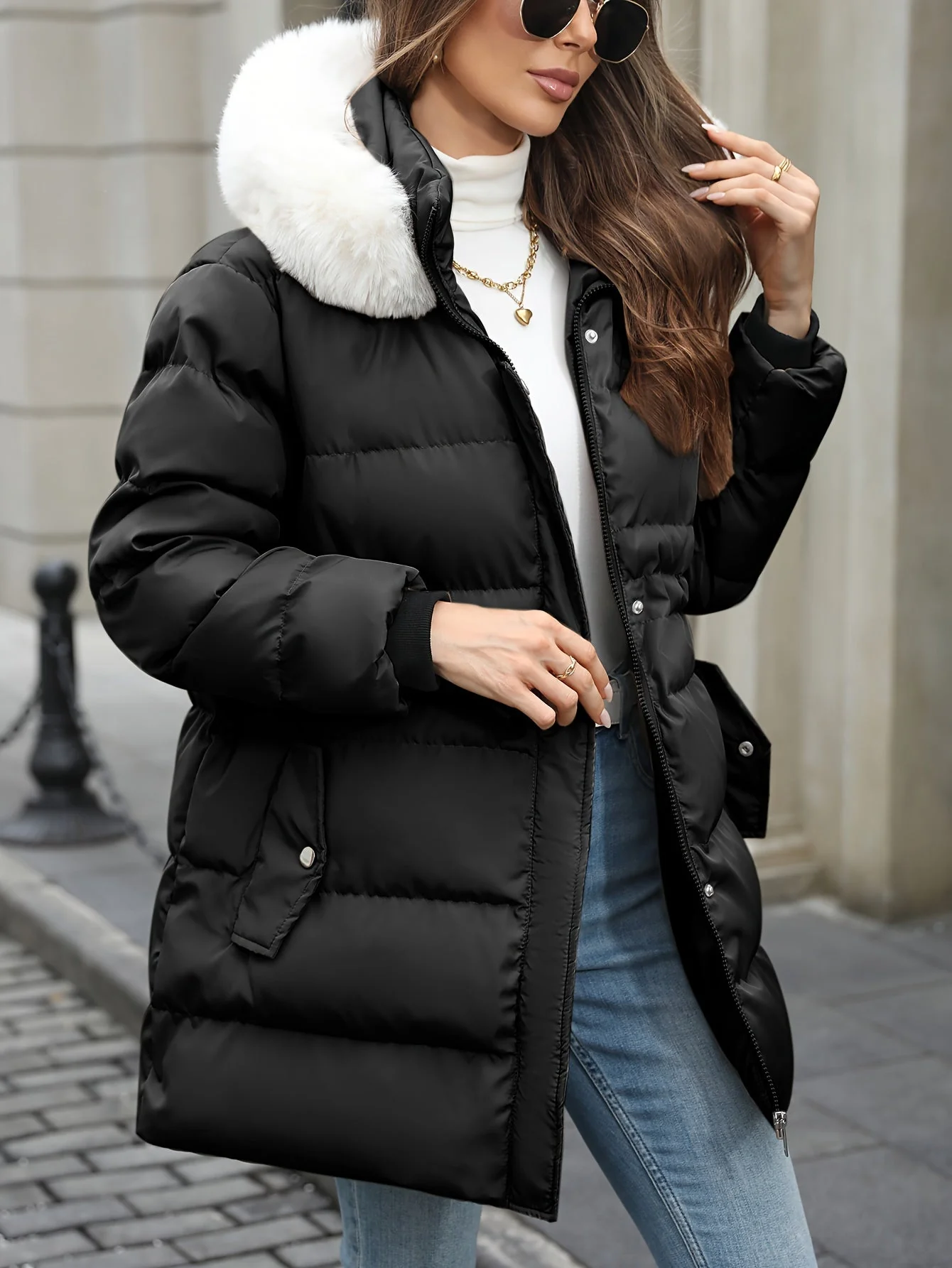 Daunenjacke Damen Mit Kapuze | Gefütterter Winterlook - Image 5
