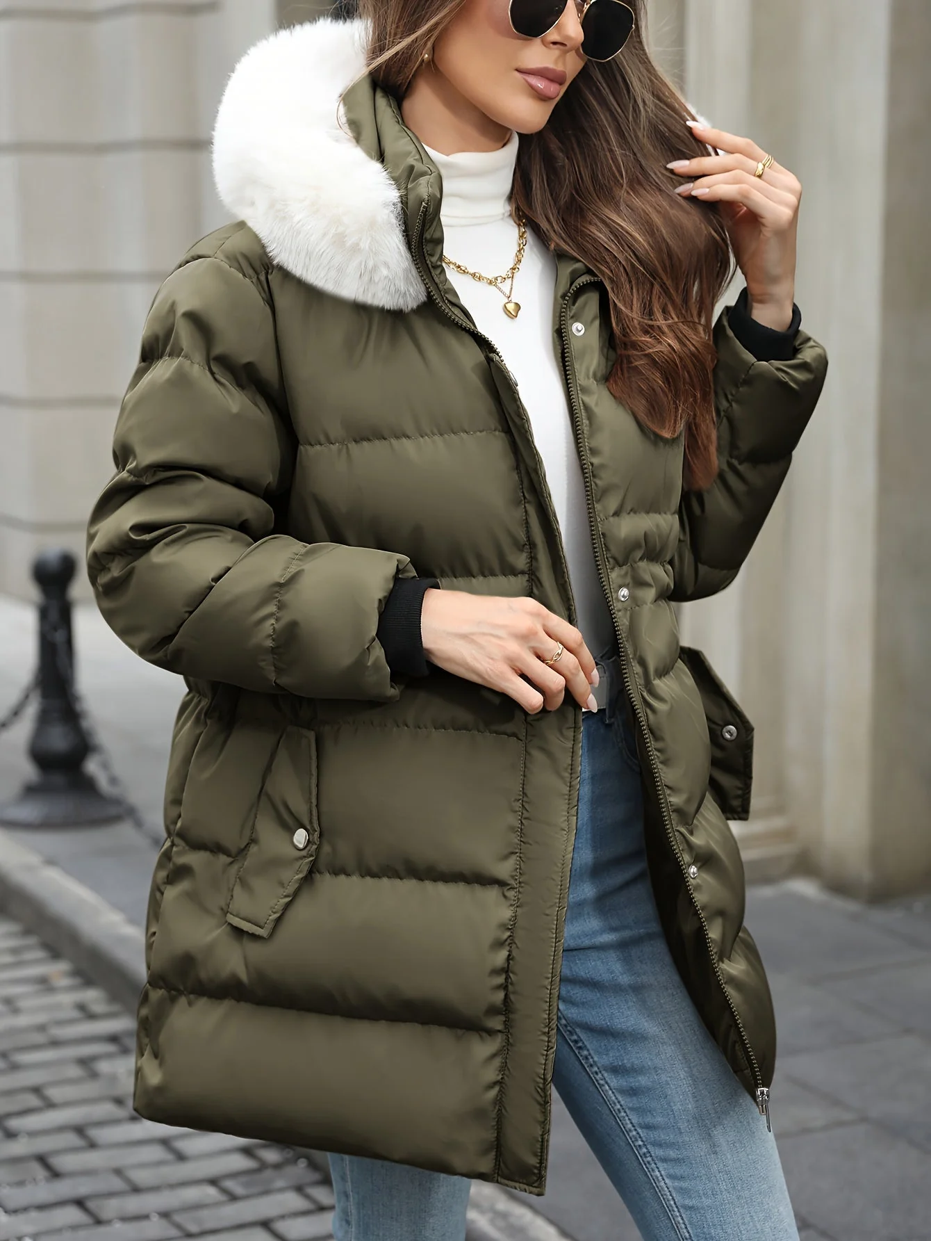 Daunenjacke Damen Mit Kapuze | Gefütterter Winterlook - Image 7